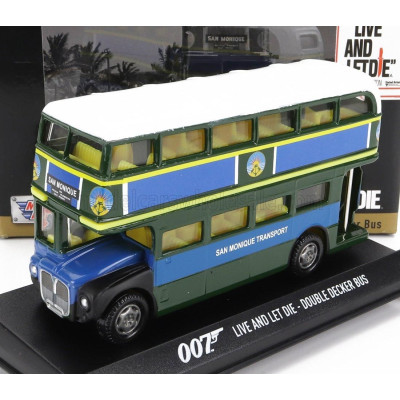 MOTOR MAX DECKER DIORAMA - AUTOBUS 1960 - 007 JAMES BOND - LIVE AND LET DIE - VIVI E LASCIA MORIRE - BLUE GREEN 1/36