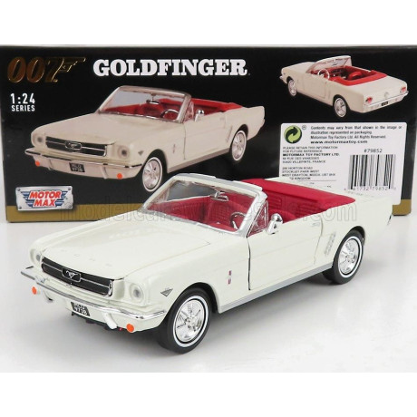 MOTOR MAX FORD USA MUSTANG CABRIOLET OPEN 1964 - JAMES BOND 007 - GOLDFINGER - MISSIONE GOLDFINGER - WHITE 1/24