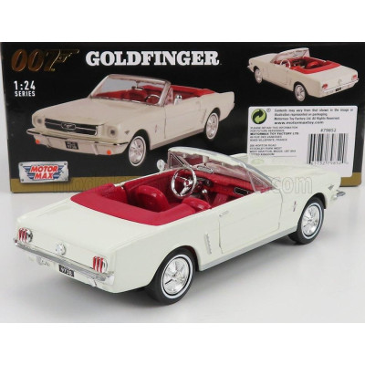 MOTOR MAX FORD USA MUSTANG CABRIOLET OPEN 1964 - JAMES BOND 007 - GOLDFINGER - MISSIONE GOLDFINGER - WHITE 1/24