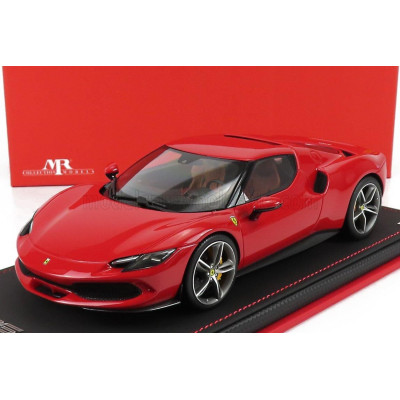 MR MODELS FERRARI 296 GTB HYBRID 830HP V6 2021 - CON VETRINA - WITH SHOWCASE - ROSSO CORSA - RED 1/18