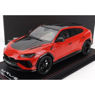 MR MODELS LAMBORGHINI URUS PERFORMANTE 2022 - CON VETRINA - WITH SHOWCASE - ROSSO ARANCIO - ORANGE 1/18