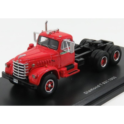 NEO SCALE MODELS DIAMOND T921 TRACTOR TRUCK 3-ASSI 1955 - RED BLACK 1/64