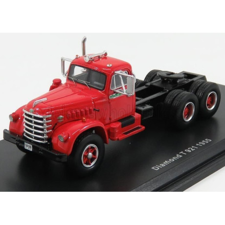 NEO SCALE MODELS DIAMOND T921 TRACTOR TRUCK 3-ASSI 1955 - RED BLACK 1/64