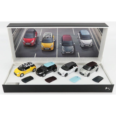 NOREV CITROEN SET 4X DS3 2010 - YELLOW BLACK WHITE SILVER 1/43