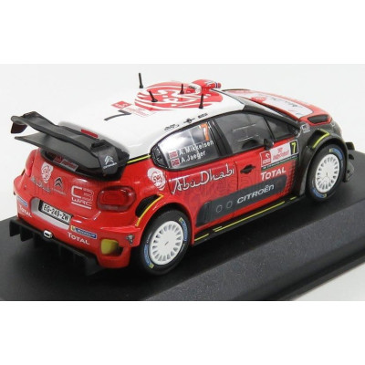 NOREV CITROEN C3 WRC ABU DHABI N 7 RALLY POLOGNE 2017 A.MIKKELSEN - A.JAEGER - RED WHITE BLACK 1/43