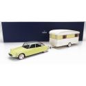 NOREV CITROEN DS19 WITH ROULOTTE 1960 - YELLOW WHITE 1/18