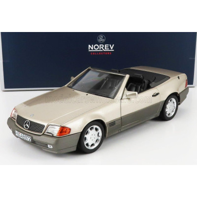 NOREV MERCEDES BENZ SL-CLASS SL500 CABRIOLET 1989 - SMOKE SILVER MET 1/18