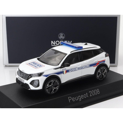 NOREV PEUGEOT 2008 POLICE MUNICIPALE 2024 - WHITE 1/43
