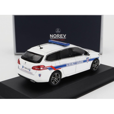 NOREV PEUGEOT 308 GT SW STATION WAGON POLICE MUNICIPALE 2020 - WHITE 1/43