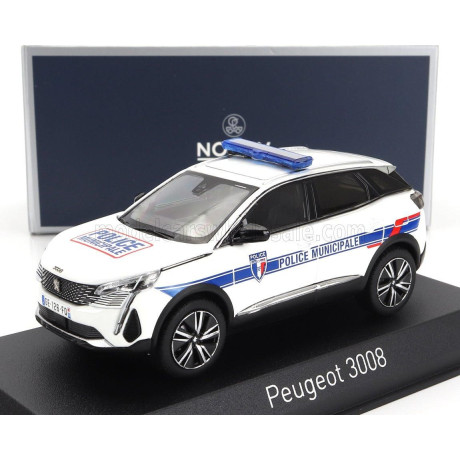 NOREV PEUGEOT 3008 POLICE MUNICIPALE 2023 - WHITE BLUE 1/43
