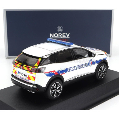 NOREV PEUGEOT 3008 POLICE MUNICIPALE 2023 - WHITE BLUE RED YELLOW 1/43
