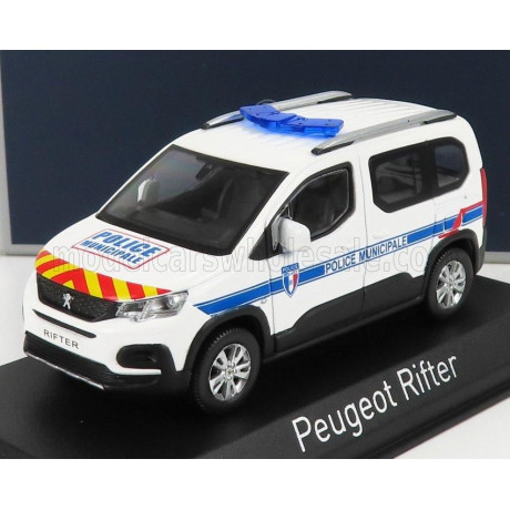 NOREV PEUGEOT RIFTER POLICE MUNICIPALE 2019 - WHITE BLUE RED YELLOW 1/43