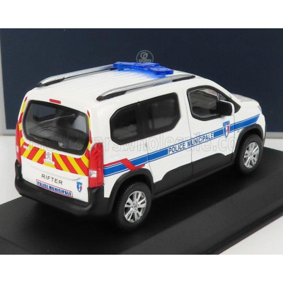 NOREV PEUGEOT RIFTER POLICE MUNICIPALE 2019 - WHITE BLUE RED YELLOW 1/43