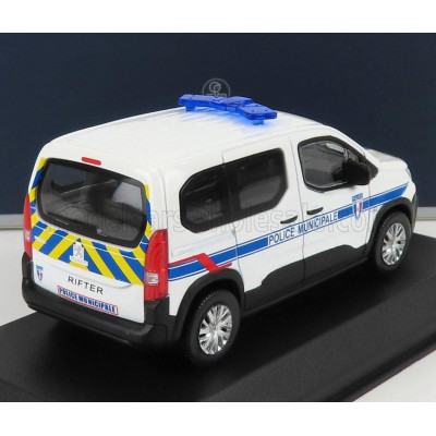 NOREV PEUGEOT RIFTER POLICE MUNICIPALE 2019 - WHITE BLUE YELLOW 1/43