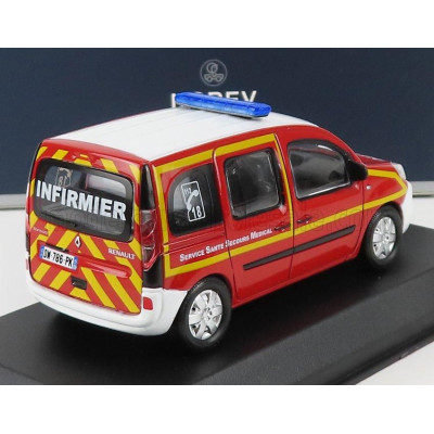 NOREV RENAULT KANGOO INFIRMIER SSSM POMPIERS 2013 - RED WHITE YELLOW 1/43