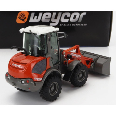 NZG WEYCOR AR420 RUSPA GOMMATA - SCRAPER TRACTOR WHEEL LOADER - ORANGE GREY 1/50