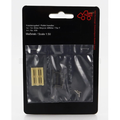 NZG ACCESSORIES SET BANCALE IN LEGNO + ACCESSORI - PALLET HANDLER FOR WEYCOR - WOOD BLACK 1/50