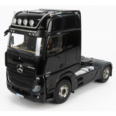NZG MERCEDES BENZ ACTROS 2 1863 GIGASPACE 4x2 MIRRORCAM TRACTOR TRUCK 2-ASSI 2018 - BLACK 1/18