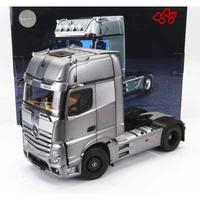 NZG MERCEDES BENZ ACTROS 2 1863 GIGASPACE 4x2 MIRRORCAM TRACTOR TRUCK 2-ASSI EDITION 3 2020 - GREY 1/18