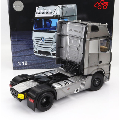 NZG MERCEDES BENZ ACTROS 2 1863 GIGASPACE 4x2 MIRRORCAM TRACTOR TRUCK 2-ASSI EDITION 3 2020 - GREY 1/18