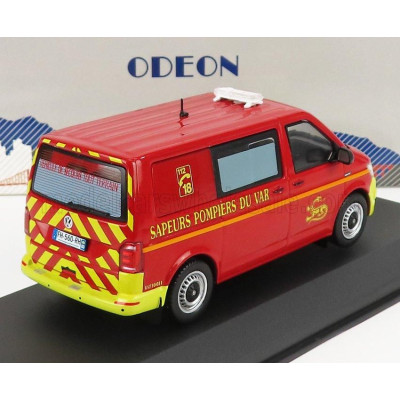 ODEON VOLKSWAGEN T6 MINIBUS SAPEURS POMPIERS SDIS 83 2015 - RED YELLOW 1/43