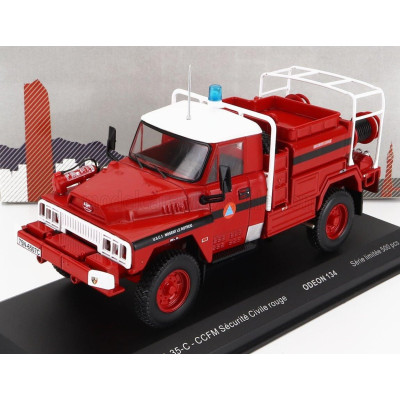 ODEON ACMAT TPK 4-35-C TANKER TRUCK CCFM SECURITE CIVILE 1985 - RED WHITE 1/43
