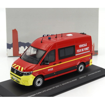 ODEON VOLKSWAGEN KRAFTER L2H2 LAMBERT VFF 13 BOUCHES DE  RHONE VEHICULE FEUX DE FORET SAPEURS POMPIERS 2020 - RED YELLOW 1/43