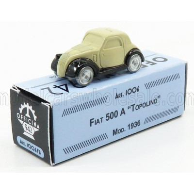 OFFICINA 942 FIAT 500A TOPOLINO 1936 - BEIGE BLACK 1/76