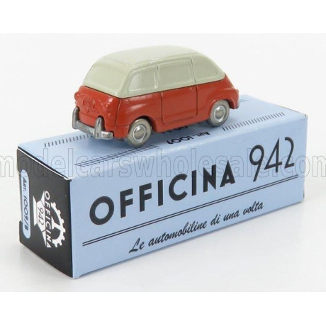 OFFICINA 942 FIAT 600 MULTIPLA 1956 - RED CREAM 1/76