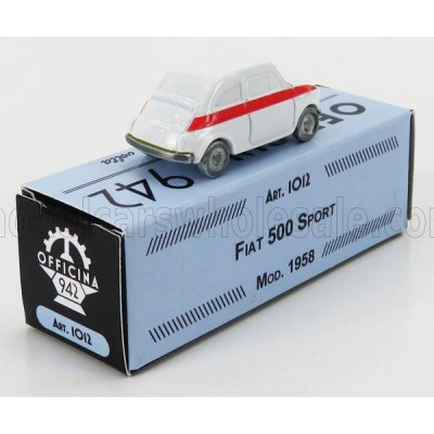 OFFICINA 942 FIAT 500 SPORT 1958 - WHITE RED 1/76
