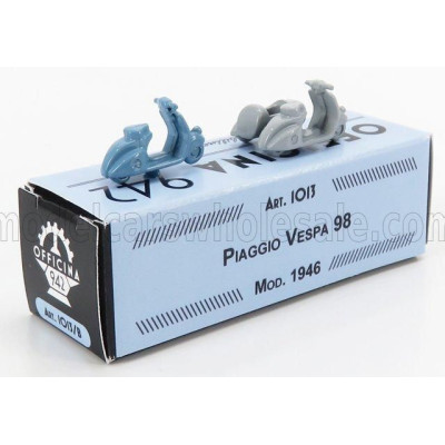 OFFICINA 942 PIAGGIO SET 2X VESPA 98 + VESPA 98 SIDECAR 1946 - LIGHT BLUE LIGHT GREY 1/76