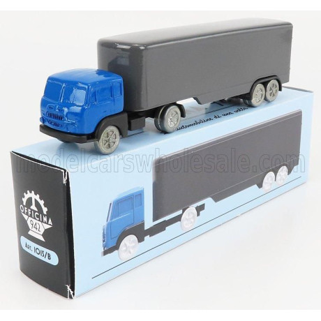 OFFICINA 942 FIAT 682 T2 TRUCK SEMIRIMORCHIO FURGONATO 1955 - BLUE SILVER 1/76