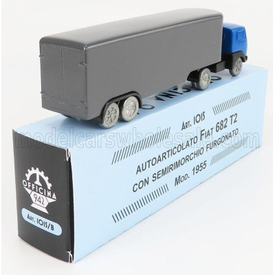 OFFICINA 942 FIAT 682 T2 TRUCK SEMIRIMORCHIO FURGONATO 1955 - BLUE SILVER 1/76