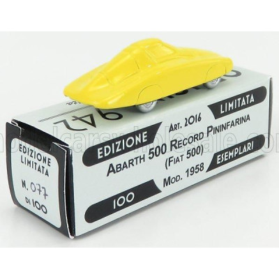 OFFICINA 942 FIAT ABARTH 500 RECORD PININFARINA 1958 - YELLOW 1/76