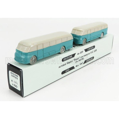 OFFICINA 942 FIAT 666RN AUTOBUS CON RIMORCHIO VIBERTI PARIGI 1946 - LIGHT BLUE GREY 1/76