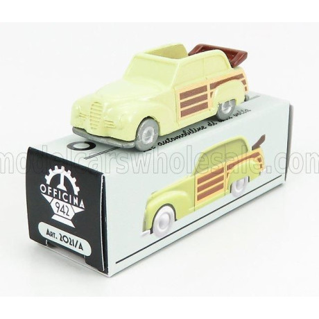 OFFICINA 942 FIAT 1100 E CABRIOLET OPEN VENILIA CARROZZERIA SAVIO 1949 - LIGHT YELLOW WOOD 1/76