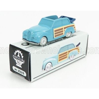 OFFICINA 942 FIAT 1100 E CABRIOLET OPEN VENILIA CARROZZERIA SAVIO 1949 - LIGHT BLUE WOOD 1/76