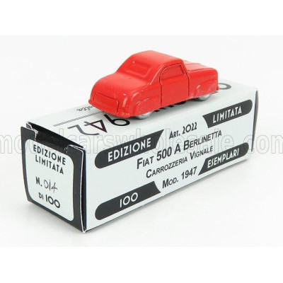 OFFICINA 942 FIAT 500 BERLINETTA CARROZZERIA VIGNALE 1947 - RED 1/76