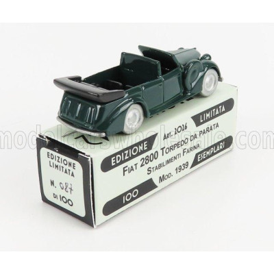 OFFICINA 942 FIAT 2800 TORPEDO DA PARATA CABRIOLET CARROZZERIA STAB. FARINA 1939 - GREEN 1/76