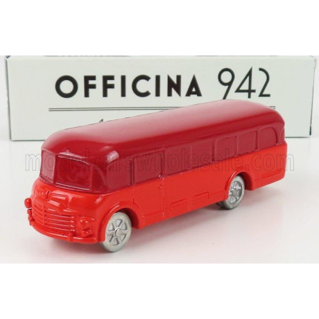 OFFICINA 942 FIAT 640N AUTOBUS CARROZZERIA BIANCHI SERVIZIO TURISTICO 1950 - 2 TONE RED 1/76