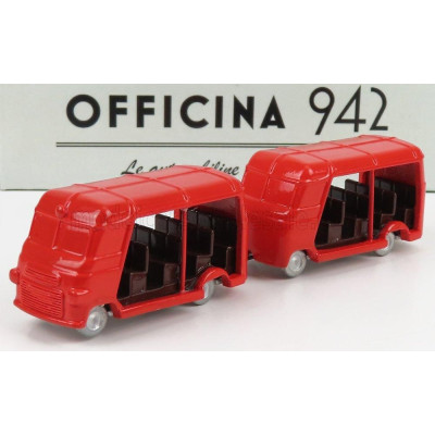 OFFICINA 942 FIAT 1100 ELR AUTOTRENO VISITATORI FIERA DEL LEVANTE CARROZZERIA ROMANAZZI 1953 - RED 1/76