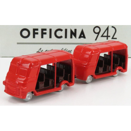 OFFICINA 942 FIAT 1100 ELR AUTOTRENO VISITATORI FIERA DEL LEVANTE CARROZZERIA ROMANAZZI 1953 - RED 1/76
