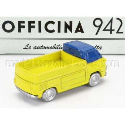 OFFICINA 942 FIAT 600M CAMIONCINO CORIASCO 1956 - YELLOW BLUE 1/76