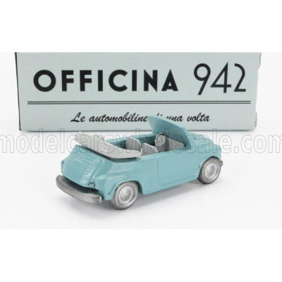 OFFICINA 942 FIAT 600 MAGGIOLINA CARROZZERIA FRANCIS LOMBARDI CABRIOLET OPEN 1958 - LIGHT BLUE 1/76