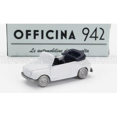 OFFICINA 942 FIAT 600 MAGGIOLINA CARROZZERIA FRANCIS LOMBARDI CABRIOLET OPEN 1958 - WHITE 1/76