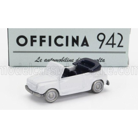 OFFICINA 942 FIAT 600 MAGGIOLINA CARROZZERIA FRANCIS LOMBARDI CABRIOLET OPEN 1958 - WHITE 1/76