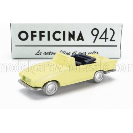 OFFICINA 942 FIAT 1200 SPIDER CARROZZERIA GHIA CABRIOLET OPEN 1958 - YELLOW 1/76