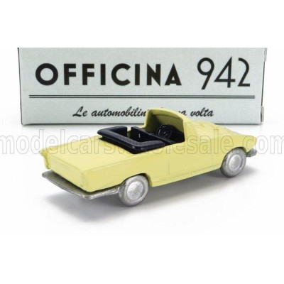 OFFICINA 942 FIAT 1200 SPIDER CARROZZERIA GHIA CABRIOLET OPEN 1958 - YELLOW 1/76