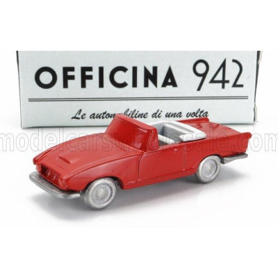 OFFICINA 942 FIAT 1200 SPIDER CARROZZERIA GHIA CABRIOLET OPEN 1958 - RED 1/76