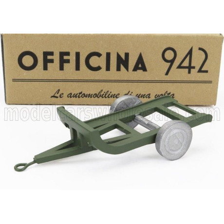 OFFICINA 942 TRAILER RIMORCHIO VIBERTI TRASPORTO CARRO L3 1939 - MILITARY GREEN 1/76